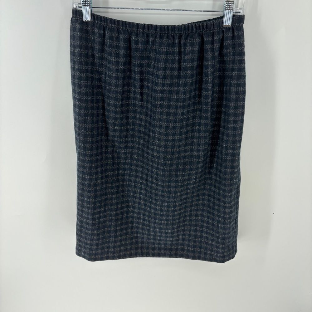 Vintage Black and Gray Pencil Skirt for Work